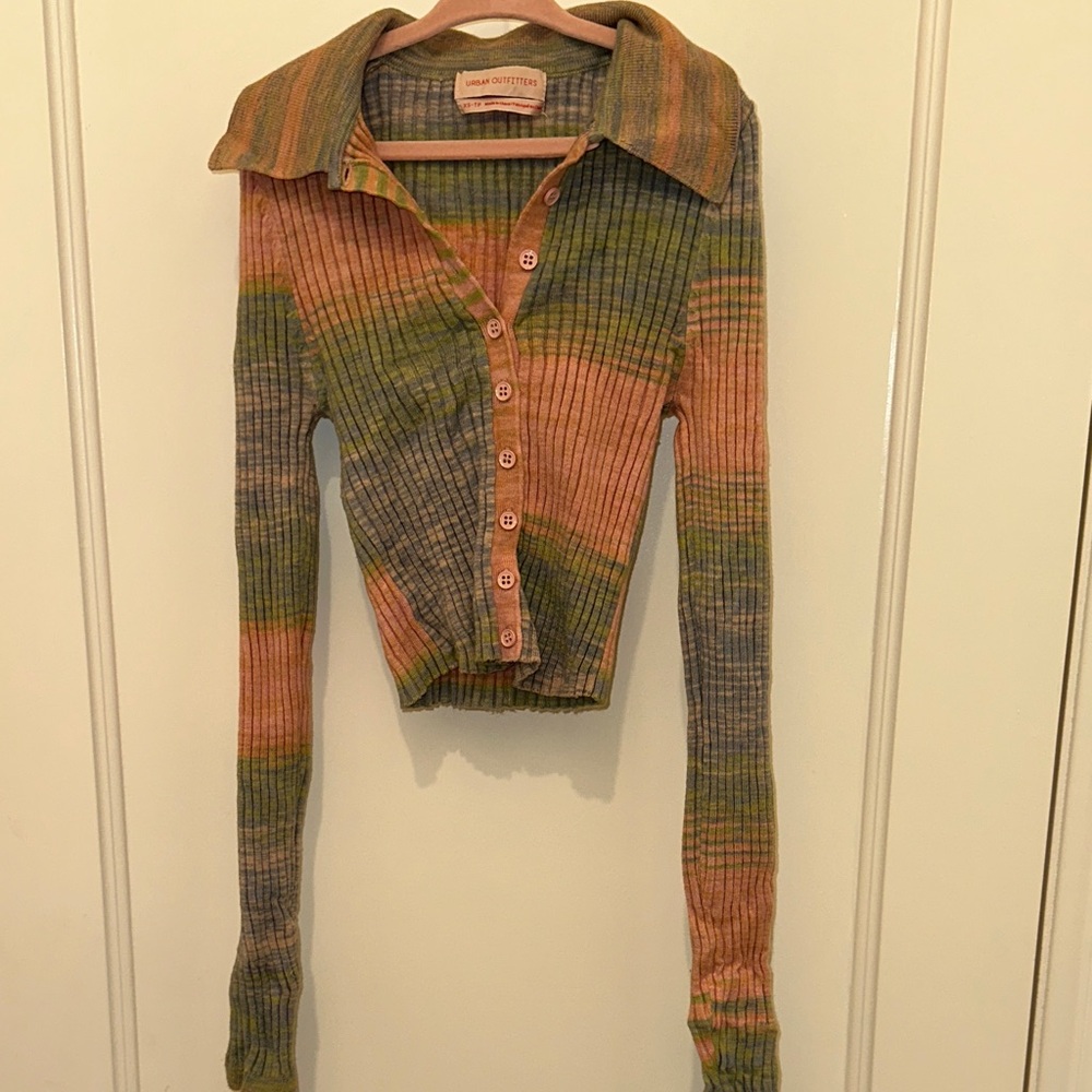 Urban Outfitters Pastel Striped Cowl Sweater